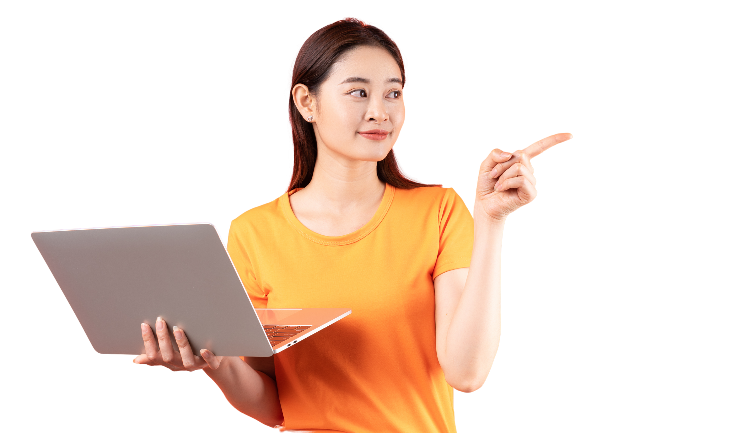 woman pointing